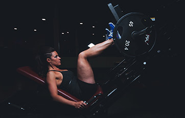 Woman doing leg press